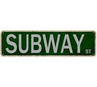GQWJKSZ Metal Sign Subway St Vintage Signs Retro Tin Signs Aluminum Sign Gift for Home Kitchen Garden Wall Yard Coffee Art Plaque Decor 4x16 Inches
