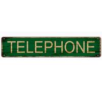 GQWJKSZ Metal Sign Telephone Vintage Signs Retro Tin Signs Aluminum Sign for Kitchen Home Garden Wall Bar Cafe Decor 4x16 Inches