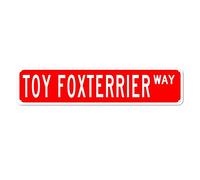 GQWJKSZ Metal Sign Toy FoxTerrier WAY Vintage Signs Retro Tin Signs Aluminum Sign for Home Kitchen Bathroom Club Wall Yard Coffee Funny Decor 4x16 Inches