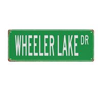 GQWJKSZ Metal Sign Wheeler Lake DR Vintage Signs Retro Tin Signs Aluminum Sign Art Plaque Living Room Home Kitchen Garden Wall Non-Fade Funny Decor 4x16 Inches