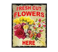GQWJKSZ Metal Tin Signs Vintage Florist Shop Retro Shop Flower Shop Novelty Retro Home Merry Funny Bar Pub Warn Novelty Man Cave Kitchen Shop Restaurant Plaque Wall Decoration 8x12 Inch