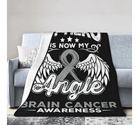 GQWJKSZ My Hero is Now My Angel Brain Cancer Awarene Flannel Blanket Ultra Soft Micro Fleece Throw Blankets Warm Air Conditioning Lightweight Bedding for Sofa Couch Chair All Season