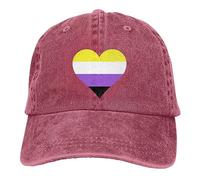 GQWJKSZ Nonbinary Pride Rainbow LGBTQ Gay Progress Bisexual Non Binary Lesbian Transgender Heart Baseball Cap Baseball Hats