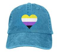 GQWJKSZ Nonbinary Pride Rainbow LGBTQ Gay Progress Bisexual Non Binary Lesbian Transgender Heart Baseball Cap Baseball Hats