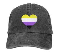 GQWJKSZ Nonbinary Pride Rainbow LGBTQ Gay Progress Bisexual Non Binary Lesbian Transgender Heart Baseball Cap Baseball Hats