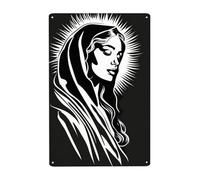 GQWJKSZ Nuns Decorate Metal Posters Silent Nun Metal Tin Sign Wall Art Decor Interior Decoration Plaque Tinplate Plaque Vintage For Churches,Monasteries,Confessionals Wall 5.5x8inch