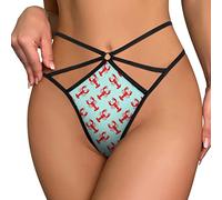 GQWJKSZ Ocean Red Lobster Women's T-Back Sexy G-String Strap Thong Printed Underwear