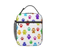 GQWJKSZ Paw Prints Cats to The Left, Dogs to The Right Insulated Lunch Box,Lunch Bag Reusable Lunch Pail Cooler Bento Tote Bag