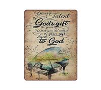 GQWJKSZ Piano Your Talent Father's Day Mother's Day Tin Signs Funny Metal Sign Vintage Poster Wall Art for Kitchen Garden Bathroom Farm Home Coffee Decor Tin Sign, 30x40 cm