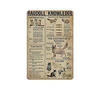 GQWJKSZ Ragdoll Cat Knowledge Vintage tin Sign Metal Poster Home Bar Cafe Club Garden Farm Decor Hanging Poster Retro Wall Art Prints 12x8in (30x20cm)