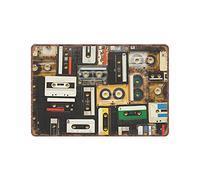 GQWJKSZ Retro Audio Cassette, Audio Tape Tin Signs Funny Vintage Metal Sign Plaqu Poster Wall Art Pub Bar Kitchen Garden Bathroom Home Decor, 8 X 12 INCH