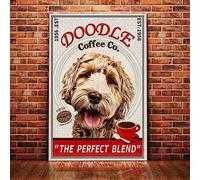 GQWJKSZ Retro Metal Tin Sign Goldendoodle Dog Coffee Sign for Outdoor & Indoor Wall Poster Home Bar Shop Decorations Coffee Vintage Sign Gift 12X8 in