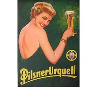 GQWJKSZ Retro Metal Tin Sign Vintage Pilsner Urquell Aluminum Sign For Home Coffee Wall Decor 8x12 Inch