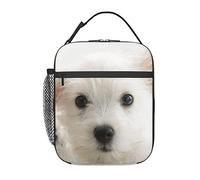 GQWJKSZ Sad West Highland White Terrier Dog Lunch Bag, Durable Insulated Lunch Box Reusable Adults Tote Bag Reusable Cooler Bag