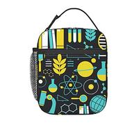 GQWJKSZ Science Math Physical Chemical Biology Lunch Bag, Durable Insulated Lunch Box Reusable Adults Tote Bag Reusable Cooler Bag