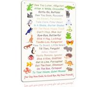 GQWJKSZ See You Later Alligator Metal Sign Funny Animal Decor Tin Signs Home Wall Art For Classroom Office Kid's Room 8x12 Inch