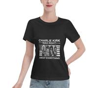 GQWJKSZ Shirt Charlie Kirk was Right About Everything Women T-Shirt