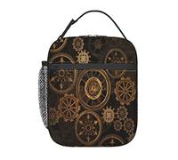 GQWJKSZ Steampunk Gears Art Lunch Bag, Durable Insulated Lunch Box Reusable Adults Tote Bag Reusable Cooler Bag