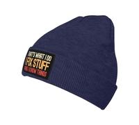 GQWJKSZ That's What I Do I Fix Stuff and I Know Things Hat Mens Beanie Winter Hat Warm Knit Hats Soft Thick Cute Knitted Cap Navy Blue