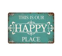 GQWJKSZ This is Our Happy Place Porch Sign Porch Decor for Home Bar Farmhouse Aluminum Metal Wall Sign 8x12 Inch