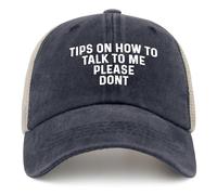 GQWJKSZ Tips ON How to Talk to ME Please Dont Hat Trucker Hat Men Vintage Mesh Hats for Summer