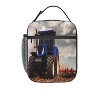 GQWJKSZ Tractor Preparing Land SowingField Lunch Bag, Durable Insulated Lunch Box Reusable Adults Tote Bag Reusable Cooler Bag