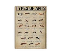 GQWJKSZ Types of Ants Poster Metal Tin Sign Art Wall Plaque Decor Vintage Retro Sign Iron Painting Aluminum Sign for Home Decor Bar Shop Men Cave Outdoor Garage Indoor 16"x12"