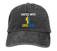 GQWJKSZ United with Ukraine Trucker Hat Support Ukraine Baseball Cap I Stand with Ukrainian United for Ukraine Dad Hat Black