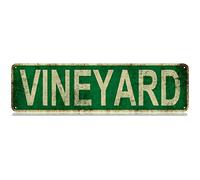 GQWJKSZ Vineyard Slim Tin Sign Street Funny Metal Sign Wall Decor for Bedroom Farm Home Bar Garage Man Cave Wall Art Gift 4" by 16"