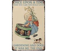 GQWJKSZ Vintage Metal Tin Sign Girl Really Loved Gardening and Dogs The Garden I Go to Lose My Mind and Find My Soul Tin Sign for Shop/Garage/Bar/Club/Cafe/Wall Decor, 8X12 inches