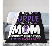 GQWJKSZ Wear Purple for My Mom Lupus Awareness Flannel Blanket Ultra Soft Micro Fleece Throw Blankets Warm Air Conditioning Lightweight Bedding for Sofa Couch Chair All Season