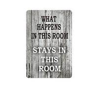 GQWJKSZ What Happens in This Room Stays in This Room Tin Sign Metal Plaque Art Hanging Iron Painting Retro Home Kitchen Garden Garage Wall Decor 12"x8"