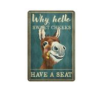 GQWJKSZ Why Hello Sweet Cheeks Have A Seat Poster, Funny Toilet Poster Sign, Vintage Metal Tin Sign, Bathroom Wall Art, 8 X 12 Inch Plaque