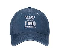 GQWJKSZ You Can't Scare Me I Have Two Daughters Hat for Women Dad Hats Cute Hat Navy Blue
