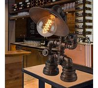 GQZGGXX Industrial Water Pipe Table lamp, Retro Industrial Iron Pipe Robot Steampunk Bedside Table lamp(Not Included Bulb)