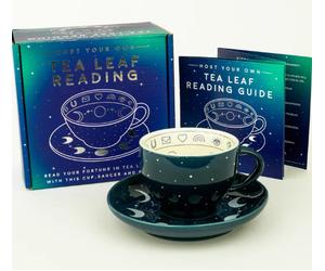 GR Fortune Telling Ceramic Teacup & Saucer Tea Leaf Future Knowledge Reading Box