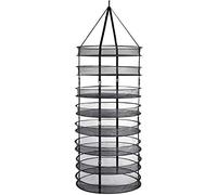 GR Plant Drying Rack Net 160cm 8-Tier Hydroponics Plant Grow Kit Hydroponic Kit 60cm Detachable Plant Drying Rack Adjustable Sizes 2/4/6/8 Layers with Carrying Bag for Herb Drying Bud Drying (Black)