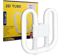 GR10Q 4-PIN 16W 6500K Bulb, White Fluorescent Tube, 2D Square CFL Compact Bulbs for Ceiling Lights, DD Flat Butterfly Design for Flush Ceiling Light and Indoor Stair Corridors, AC 240V, 13x13cm