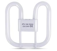 GR10q 4-Pin Bulb 16W 3500K Warm White Compact Fluorescent Lamp not dimmabl DD Flat Butterfly Bulb for Flush Ceiling Light Indoor Stair Corridors Halls Low Energy [Energy Class A]
