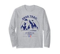 GR20 Trail Corsica France Hiking French Flag Trekking Long Sleeve T-Shirt