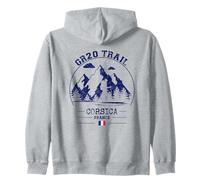 GR20 Trail Corsica France Hiking French Flag Trekking Zip Hoodie