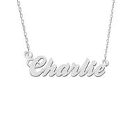 GR35Z9 Custon Name Necklace Stainless Steel Pendant Necklace Personalized Pendant Jewelry Gifts for Women, Metal, No Gemstone
