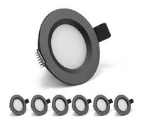 Gr4tec 12V Campervan Downlights, 6 x 3W 12V Spot Lights Alu Dimmable 3000K Warm White, Hole 58-62mm, IP44 Waterproof, 12mm Ultra-Slim LED Recessed Ceiling Light for Vans Boat Kitchens Range Hoods