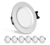 Gr4tec 12V LED Recessed Downlights Alu 3W Dimmable IP44, Silver 6 Pack