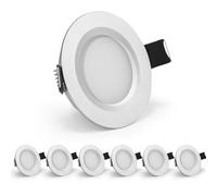 Gr4tec 12V LED Spot Recessed Ceiling Lights Dimmable Alu, 6 x 3W IP44 Campervan Lights 3000K Warm White 84Ra, Hole 58-62mm, 12mm Ultra-Slim, 12V Downlights for Motorhome Boat Kitchens Range Hoods
