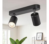 Gr4tec 2 Way Spotlight Ceiling Light Rotatable, GU10 Spot Lights Bar, Black | Kitchen Light Fittings Ceilings, Modern Metal Wall Spotlight Bar for Hallway Bedroom Living Room, , Bulb Not Included