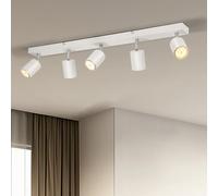 Gr4tec Ceiling Spotlights 5 Way, Modern LED Ceiling Lights Fitting White, Kitchen Spot Lights Including 5 X 6W GU10 Bulbs Warm White 2700K 550lm, Adjustable Spot Lights Bar for Bedroom Living Room