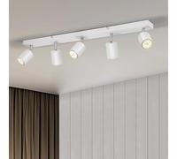 Gr4tec LED Ceiling Light Fitting 5 Way, Adjustable Spotlights Ceiling Lights White, Spotlight Bar Including 5 X GU10 Bulbs Natural White 4000K 550lm, Modern Kitchen Spot Lights for Hallway Bedroom