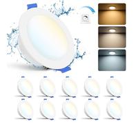 Gr4tec LED Downlights for Ceiling Dimmable, 10 x 6W LED Recessed Ceiling Light Warm White Neutral White Cool White, Bathroom Spotlights IP65 Waterproof, Spot Lights for Kitchen Bedroom, Hole 68-80mm