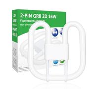GR8 16W 2 Pin Light Bulb, 2D Square Compact Fluorescent Bathroom Light Bulb | Warm White 3500K, Non-Dimmable, DD Flat Butterfly Energy-Saving CFL Lamp, Suitable For Office And Recessed Ceiling Lights